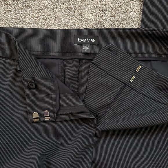 BEBE Vintage Y2K Pin Striped Tuxedo Dress Pants Slacks Women’s Size 10 *RARE* - Picture 5 of 14